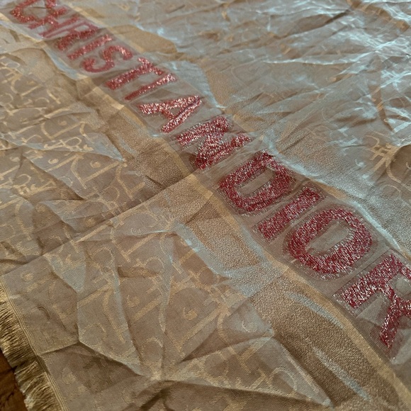 Dior Beige Patterned Scarf - Picture 5 of 6